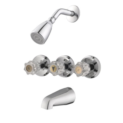 Millbridge 3-Handle 1-Spray Tub and Shower Faucet in Polished Chrome (Valve Included) - Super Arbor