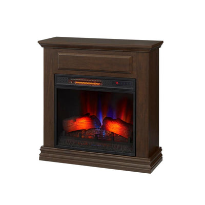 Wheaton 31 in. Freestanding Electric Fireplace in Simply Brown - Super Arbor