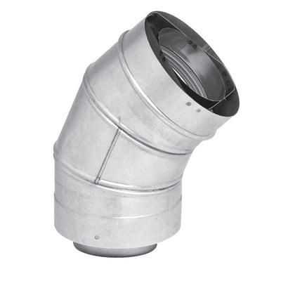 3 in. x 5 in. Stainless Steel Concentric Venting 45-Degree Elbow for Indoor Tankless Gas Water Heater Installations - Super Arbor