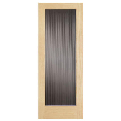 30 in. x 80 in. Modern Full Lite Solid Core Pine Reed Glass Interior Door Slab - Super Arbor