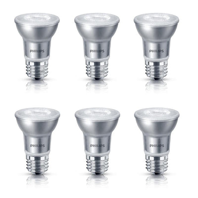 Philips 50-Watt Equivalent PAR16 Dimmable LED Light Bulb Glass Bright White (6-Pack) - Super Arbor
