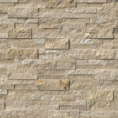 Durango Cream Split Face Ledger Panel 6 in. x 24 in. Travertine Wall Tile (10 cases / 60 sq. ft. / pallet) - Super Arbor