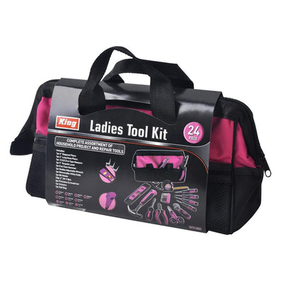 Complete Home Pink Tool Kit with Bag (24-Piece) - Super Arbor