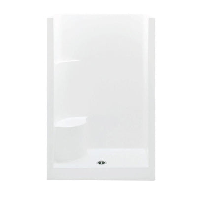 Everyday 48 in. x 33.5 in. x 72 in. 1-Piece Shower Stall with Left Seat and Center Drain in White - Super Arbor