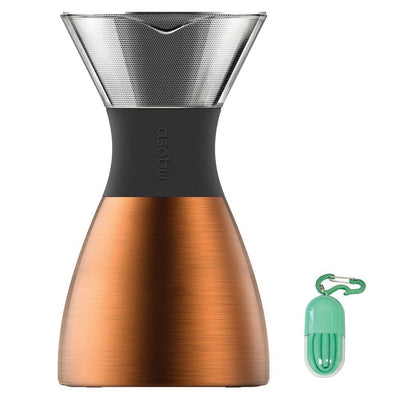 4-Cup Bronze Pourover Insulated Coffee Maker with Bonus Reusable Straw - Super Arbor