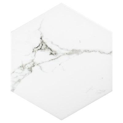 Timeless Calacatta Hex 8-5/8 in. x 9-7/8 in. Porcelain Floor and Wall Tile (11.56 sq. ft. / case) - Super Arbor