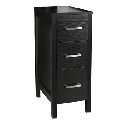20 in. W x 12 in. D x 30 in. H Bathroom Vanity Cabinet Linen Cabinet with Three Drawers in Black - Super Arbor