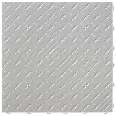 Swisstrax 15.75 in. x 15.75 in. Pearl Silver Diamond Trax 9-Tile Modular Flooring Pack (15.5 sq. ft./case)