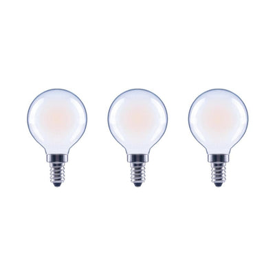 EcoSmart 60-Watt Equivalent G16.5 Globe Dimmable Frosted Glass Filament Vintage LED Light Bulb Soft White (3-Pack) - Super Arbor