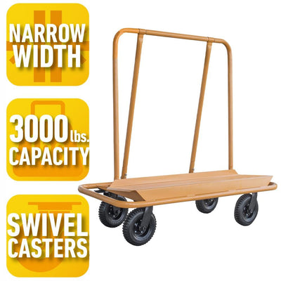 3000 lb. Load Capacity Drywall Cart - Super Arbor