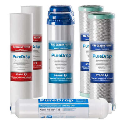 1-Year Replacement Filter Pack for Standard 5-Stage Reverse Osmosis Systems - Super Arbor