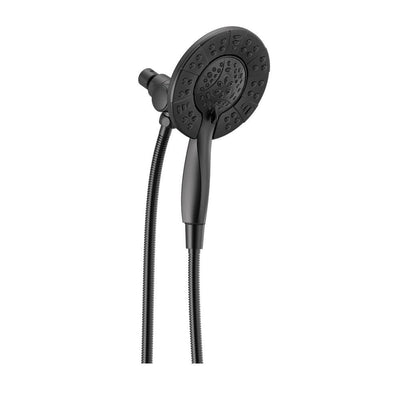In2ition Two-in-One 4-Spray 6 in. Dual Wall Mount Fixed and Handheld Shower Head in Matte Black - Super Arbor
