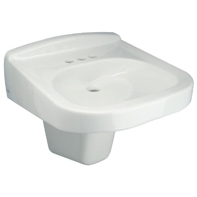 Zurn Wall Hung Bathroom Sink with Half Pedestal in White - Super Arbor