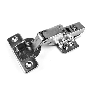 110-Degree 35 mm Half Overlay Soft Close Frameless Cabinet Hinges with Installation Screws (1-Pair) - Super Arbor