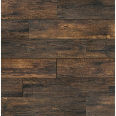 Florida Tile Home Collection Smoked Hickory 8 in. x 36 in. Porcelain Floor and Wall Tile - Super Arbor