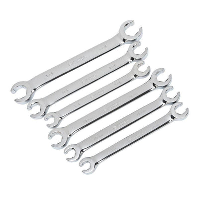 SAE & MM Flare Nut Wrench Set (6-Piece) - Super Arbor