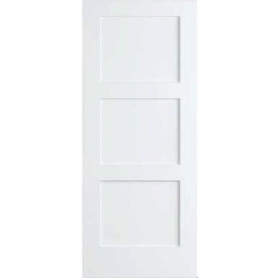 30 in. x 80 in. White 3-Panel Shaker Solid Core Pine Interior Door Slab - Super Arbor
