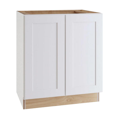 Newport Assembled 24x34.5x24 in Plywood Shaker Kitchen Cabinet Full Height Soft Close Doors in Painted Pacific White - Super Arbor
