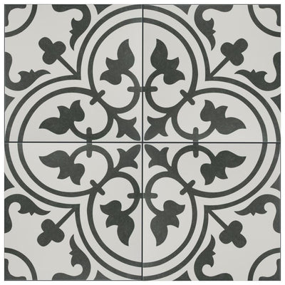 Merola Tile Arte White Encaustic 9-3/4 in. x 9-3/4 in. Porcelain Floor and Wall Tile (11.11 sq. ft. / case)