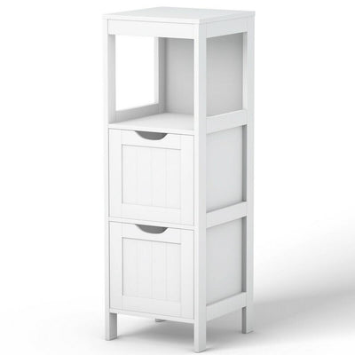 12 in. W x 35 in. H Floor Freestanding base Cabinet with 2 Drawers in White - Super Arbor