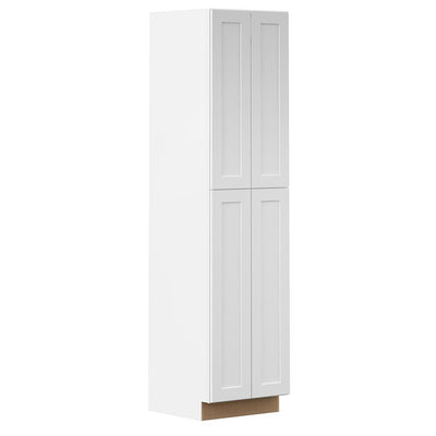 Shaker Ready To Assemble 24 in. W x 96 in. H x 24 in. D x Plywood Pantry Kitchen Cabinet in Denver White Painted Finish