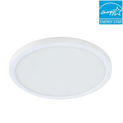 7.5 in. 12-Watt Title 24 Dimmable White Integrated LED Round Flat Panel Ceiling Flush Mount with Color Change CCT - Super Arbor