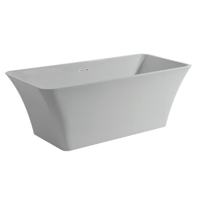 Torrelle 67 in. Acrylic Flatbottom Bathtub with Integrated Waste in White - Super Arbor