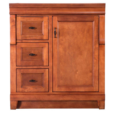 Naples 30 in. W 21.63 in. D Vanity Cabinet Only in Warm Cinnamon with Left Hand Drawers - Super Arbor