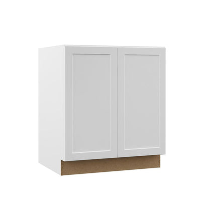 Designer Series Melvern Assembled 30x34.5x23.75 in. Full Height Door Base Kitchen Cabinet in White
