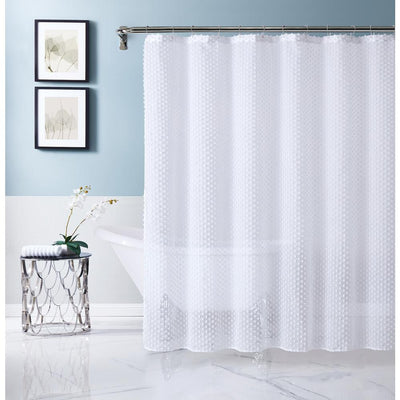 Valeria 70 in. x 72 in. White Shower Curtain - Super Arbor