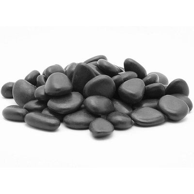 Rain Forest 0.40 cu. ft. 2 in. to 3 in. 30 lbs. Large Black Grade A Polished Pebbles - Super Arbor