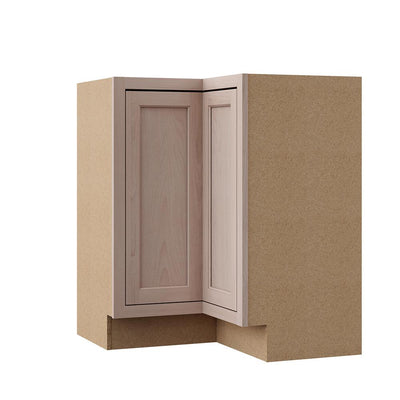 Hampton Assembled 28.5x34.5x16.5 in. Lazy Susan Corner Base Kitchen Cabinet in Unfinished Beech - Super Arbor