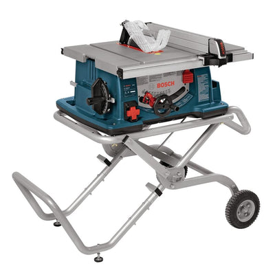 15 Amp 10 in. Corded Portable Jobsite Table Saw with Gravity Rise Wheeled Stand - Super Arbor