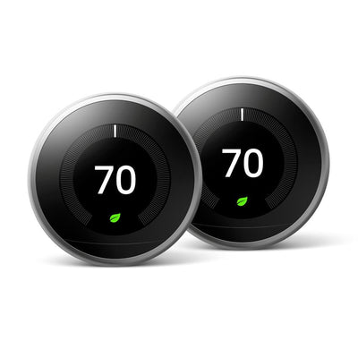 Nest Learning Thermostat 3rd Gen in Stainless Steel (2-Pack) - Super Arbor