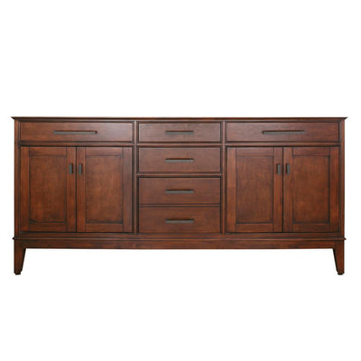 Madison 72 in. W x 21 in. D x 34 in. H Vanity Cabinet Only in Tobacco - Super Arbor