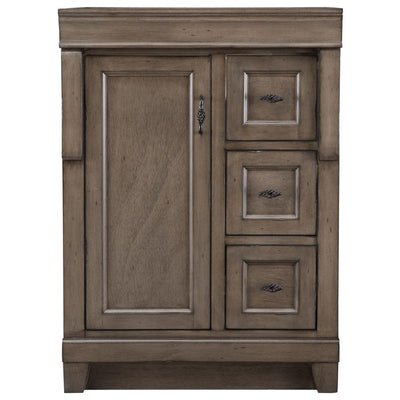 Naples 24 in. W Bath Vanity Cabinet Only in Distressed Grey with Right Hand Drawers - Super Arbor