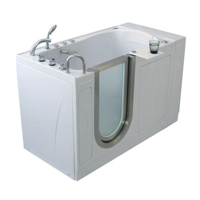 Royal 52 in. Acrylic Walk-In Whirlpool Bathtub in White with Thermostatic Faucet Set, Left 2 in. Dual Drain - Super Arbor