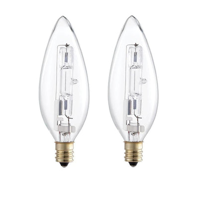 Philips 60-Watt Equivalent Halogen B10.5 Blunt Tip Candle Light Bulb (2-Pack) - Super Arbor