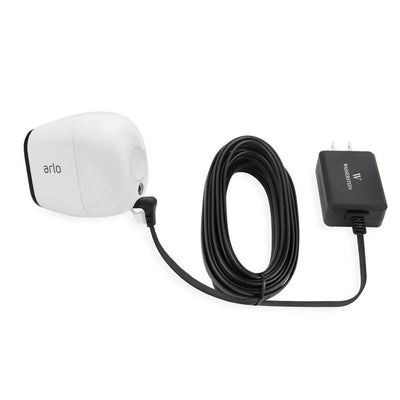 Arlo Pro, Pro 2 and GO Outdoor Weatherproof Charger - 16 ft. Quick Charge 3.0 Power Adapter for Cameras (Black) - Super Arbor