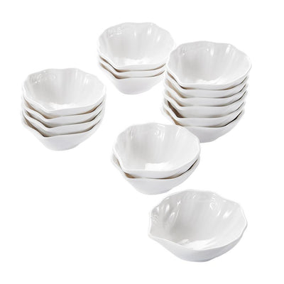 3.5 in. Porcelain White Ramekins Souffle Dishes Serving Bowls - Super Arbor
