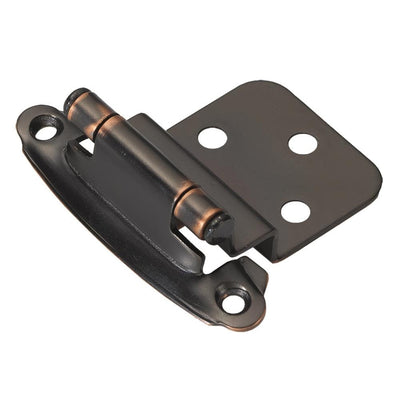 3/8 in. Oil Rubbed Bronze Highlighted Inset Surface Face Frame Self-Close Hinge (2-Pack) - Super Arbor