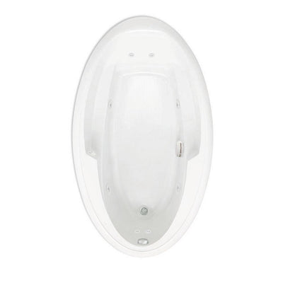 Ariel III 72 in. Acrylic Reversible Drain Oval Drop-In Whirlpool Bathtub with Heater in White - Super Arbor
