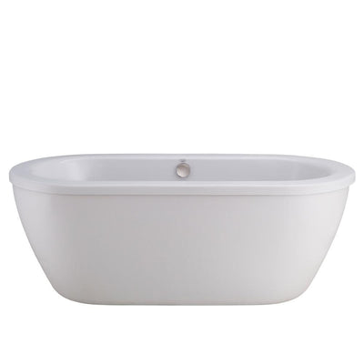Cadet 5.5 ft. Acrylic Flatbottom Freestanding Bathtub in Artic White with Polished Chrome Drain and Filler - Super Arbor