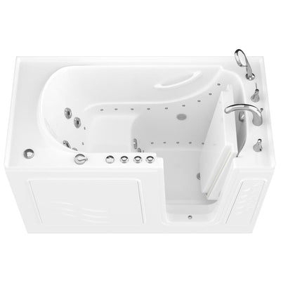HD Series 60 in. Right Drain Quick Fill Walk-In Whirlpool and Air Bath Tub with Powered Fast Drain in White - Super Arbor