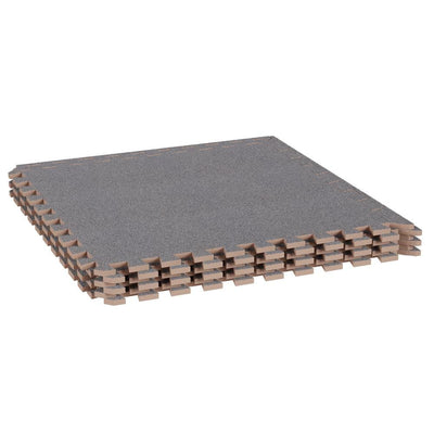 24" x 24" Gray Foam Mat Interlocking Floor Tiles with EVA Foam Padding for Exercise, Playroom, Garage, Basement Flooring - Super Arbor