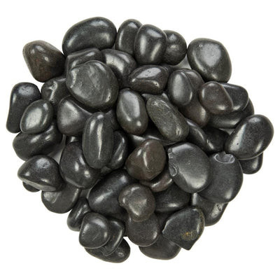 Black Polished 0.5 cu. ft . 0.75 to 1.25 in. Pebbles. 40 lb. Bag (28 Bags / Pallet) - Super Arbor