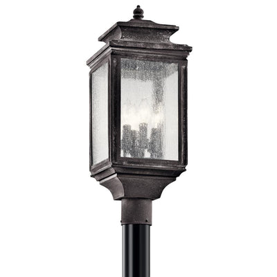 Wiscombe Park 4-Light Weathered Zinc Outdoor Post Light with Clear Seeded Glass - Super Arbor