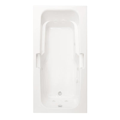 Montrose I 60 in. Acrylic Reversible Drain Rectangular Drop-In Whirlpool Bathtub in White - Super Arbor