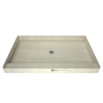 Redi Base 36 in. x 60 in. Single Threshold Shower Base with Center Drain and Polished Chrome Drain Plate - Super Arbor