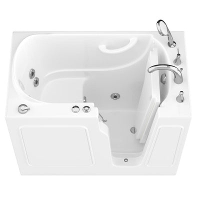 HD Series 46 in. Right Drain Quick Fill Walk-In Whirlpool Bath Tub with Powered Fast Drain in White - Super Arbor